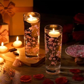 PacuM Artificial Pearls String Beads Chain, 18 Pcs/70 Feet Pearl Bead String Garland Faux Pearl Christmas Beads Garland Plastic for Wedding, Party, Christmas Tree Decoration, Pink