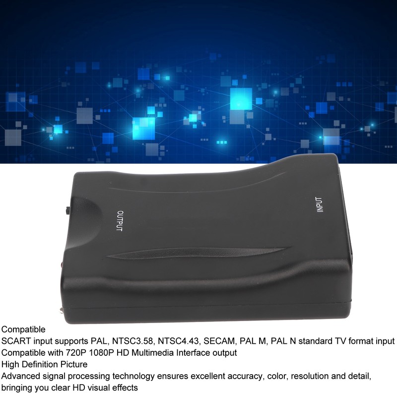SCART to HD Multimedia Interface Adapter Support 720p 1080P Output