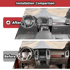 JeCar 16pcs Black Wood Grain Interior Trim Kit for 2015-2020 Ford F150 Interior Accessories