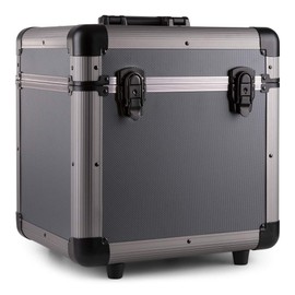 EM RC 100 x 12 Inch LP Vinyl Record Case Storage Box DJ Album Collection Locking Carry Flightcase Grey