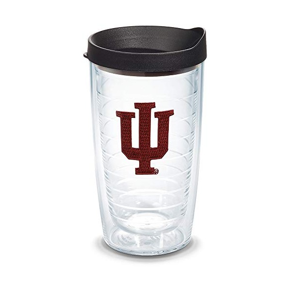 Tervis Made in USA Double Walled Indiana University IU Hoosiers Insulated Tumbler Cup Keeps Drinks Cold & Hot, 16oz Mug, Primary Logo