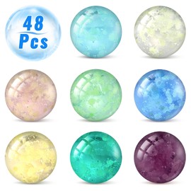 48 Pieces Marbles Glow in The Dark Marbles for Kids Mixed Colors Luminous Glass Marbles Runs for Kids Marble Games DIY and Home Decoration (1.4 CM/ 0.55 Inch)