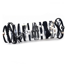 OWIEOW Stylish Hair Band, Set of 12, Women's, Hair Accessories, Hair Clip, Reddy, Ring Rubber, Simple, Cute, Rubber Ladies' Pearl, Hair Band (Navy)
