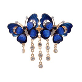 yangzerangButterfly Spring Hair Clip Butterfly Tassel Hair Clips for Women Ladies Butterfly Design Crystal Rhinestones French Barrettes Fashion Ponytail Holders Barrettes for Daily Wear