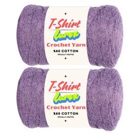 Art of Yarn T-Shirt Yarn Lurex%60 Cotton for Crocheting Knitting Chunky Sparkle Metallic Fabric Beginner t Shirt 500g, 240 Yards Coaster Perfect Bags, Baskets, Home Decor 2 Pack Mauve 9734