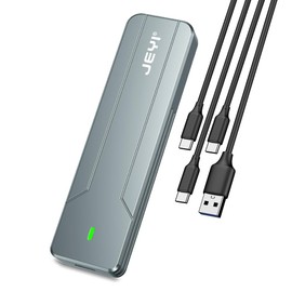 JEYI M.2 Enclosure, USB 3.2 Gen 2 10Gbps M.2 NVMe SSD Enclosure NVME PCI-E M-Key External SSD Enclosure Support UASP Trim (Fits NVMe PCIe 2280 SSD JMS583A3)