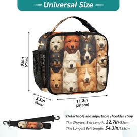 xiaotcq Dog Lunch Bag for Women Teens Girls Boys Cute Animal Lunch Box Lunch Tote Bag with Adjustable Shoulder Strap Insulated Cooler Bag for Office Work Picnic