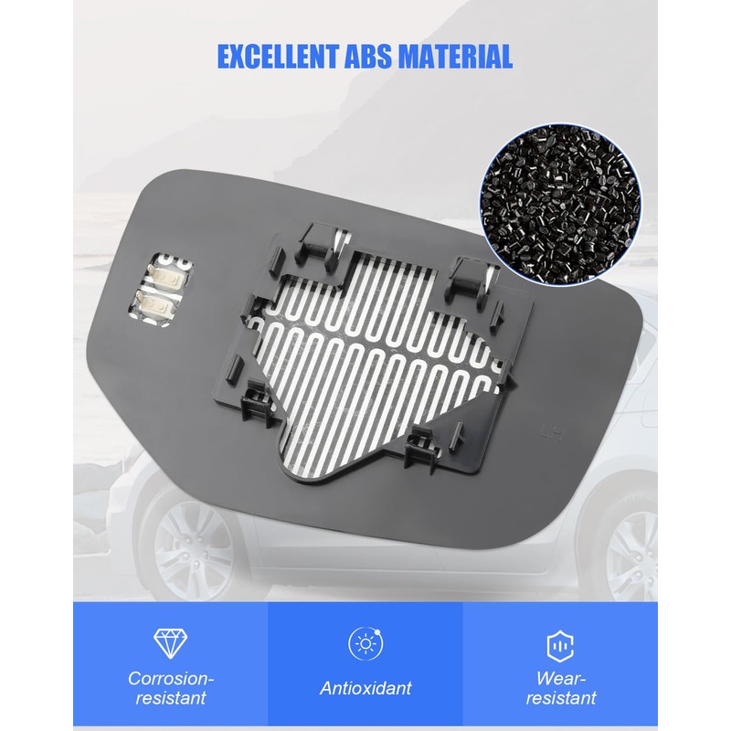 Driver Side Heated Mirror Glass with Backing PlateFit for Honda
