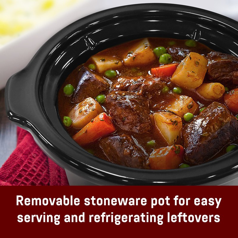 Elite Gourmet MST-250XS# Electric Slow Cooker Ceramic Pot, with Adjustable