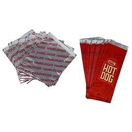 bark and lindy Hamburger and Hot Dog Grease Proof Foil Food Wrapper Bags (25)