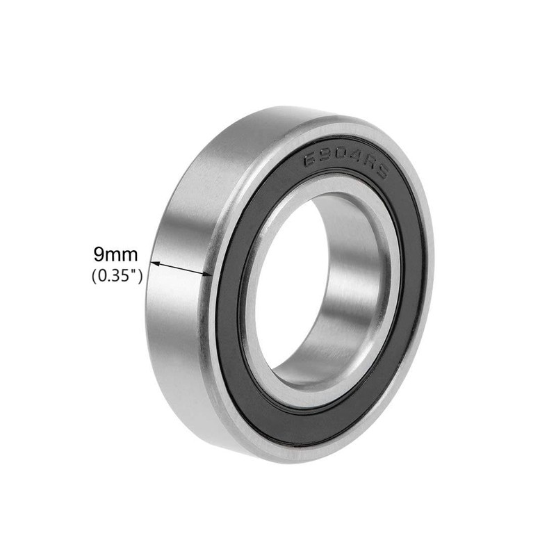2PCS 6904-2RS 6904RS Deep Groove Rubber Shielded Ball Bearing (20mmx37mmx9mm)