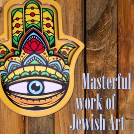 ClipGrip Hamsa Wall Decor | Evil Eye Charm Protection Amulet Good Luck Hand of Fatima (6.5")