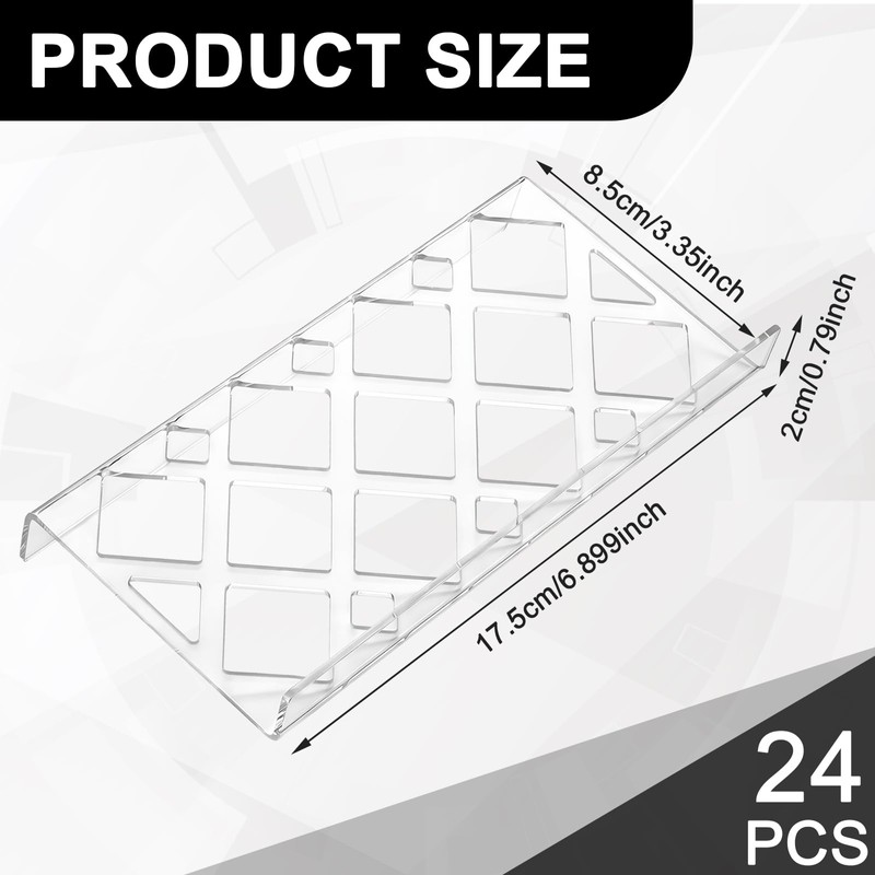 Yalikop 24 Pcs Trading Card Risers for Case Transparent Acrylic