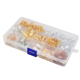DUOHERESHUI Pack of 238 Beads Metal Hair Clips, Hair Rings Braids, Hair Braid Rings, Dreadlocks Jewellery with Storage Box, for Braids, Hair Extensions, Dreadlocks Decoration