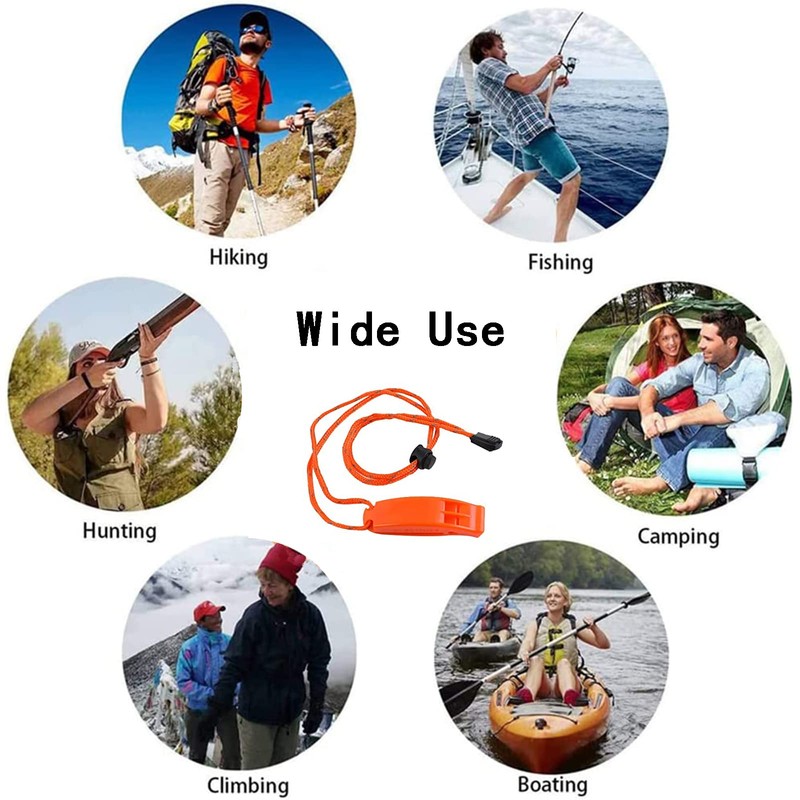 2 PCS Whistles with Reflective Lanyard Emergency Whistle, Safety Whistle
