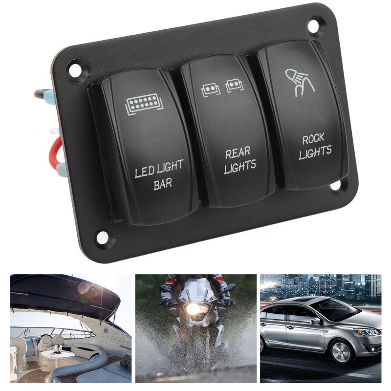 5Pin 3 Gang Rocker Switch Panel Led Light Bar Switch