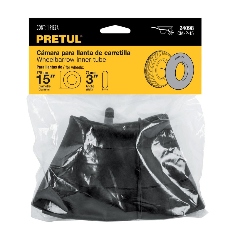 Pretul CM-P-15, Cámara de hule para llanta de carretilla, 14"