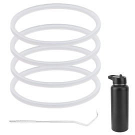 4 Pcs Gasket Replacement for Iron °Flask Wide Mouth Camping & Hiking Hydration Flask Straw 32/40/64oz, Silicone Sealing Ring Gaskets Leak-Proof for Iron °Flask Carabiner Straw Lid BPA Free