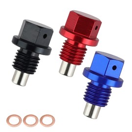 MYLERCT Magnetic Oil Drain Plug, Pack of 3 Coloured Magnetic Drain Plug Oil, Universal Oil Drain Plug with Sealing Ring for Most Cars Boats Motorcycles (M12 x 1.5)