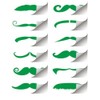 Unique Mustache Finger Tattoos | Green | 12 Pcs, One