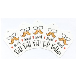 LWR CRAFTS 100 Hang Tags Scalloped Top with Cotton Strings 66ft for Holiday (Best Father)