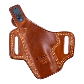 Galco Holsters Fletch High Ride OWB Belt Holster Compatible with Glock 48, 48 MOS | Smith & Wesson M&P 9mm Shield EZ, Right Hand, Tan Finish