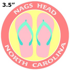 Athena Brands Flip Flops Nags Head North Carolina - Car Truck Window Bumper Sticker Decal - Lobster Claw Red