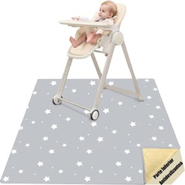 Alfombrilla de Bebé para Silla Alta, Tapete de Salpicaduras para Ninos de 130 X 130 Cm, Esterilla de Actividades con Respaldo Antideslizante, Impermeable Y Lavable, para Picnic, Alimentacion Bebe