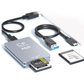 10Gbps CFexpress/XQD/SD Cards Reader 3-in-1 CFexpress Type B Card Readers Adapter XQD/SD Memory Card Reader USB 3.2 Gen 2 Support for Thunderbolt 3/4 Port for Professional Filmmakers Content Creators