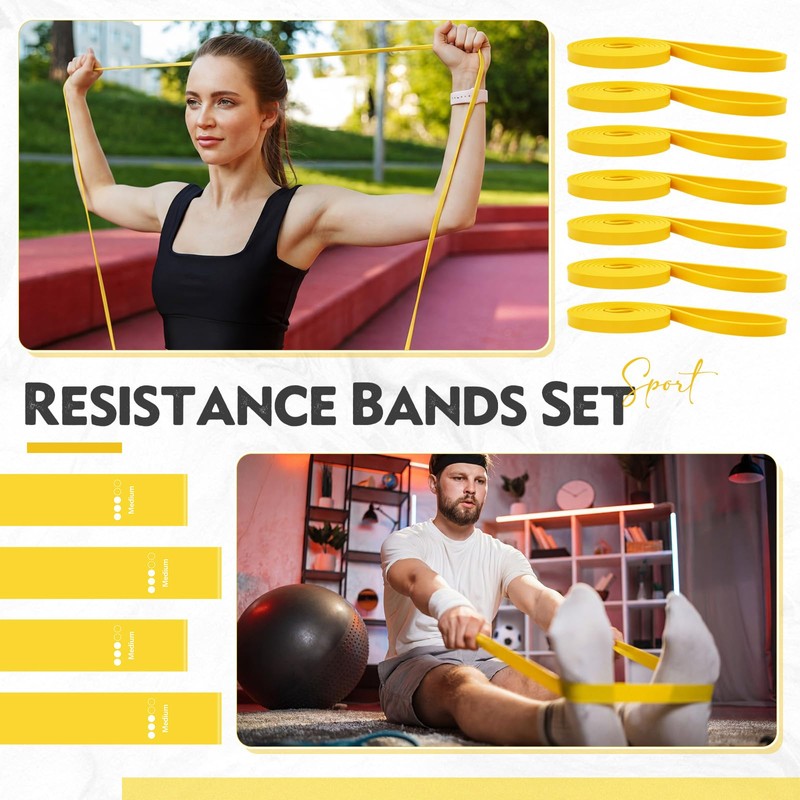 Outus 20 Pcs 5-15lbs Resistance Bands Bulk 10 Long Resistance