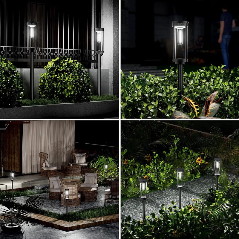 ALFIOT Solar Pathway Lights Outdoor,6 Pack Solar Lights Outdoor, IP65