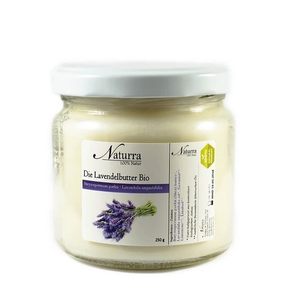 Naturra Organic Lavender Butter Shea Butter and Lavender 250 g Glass