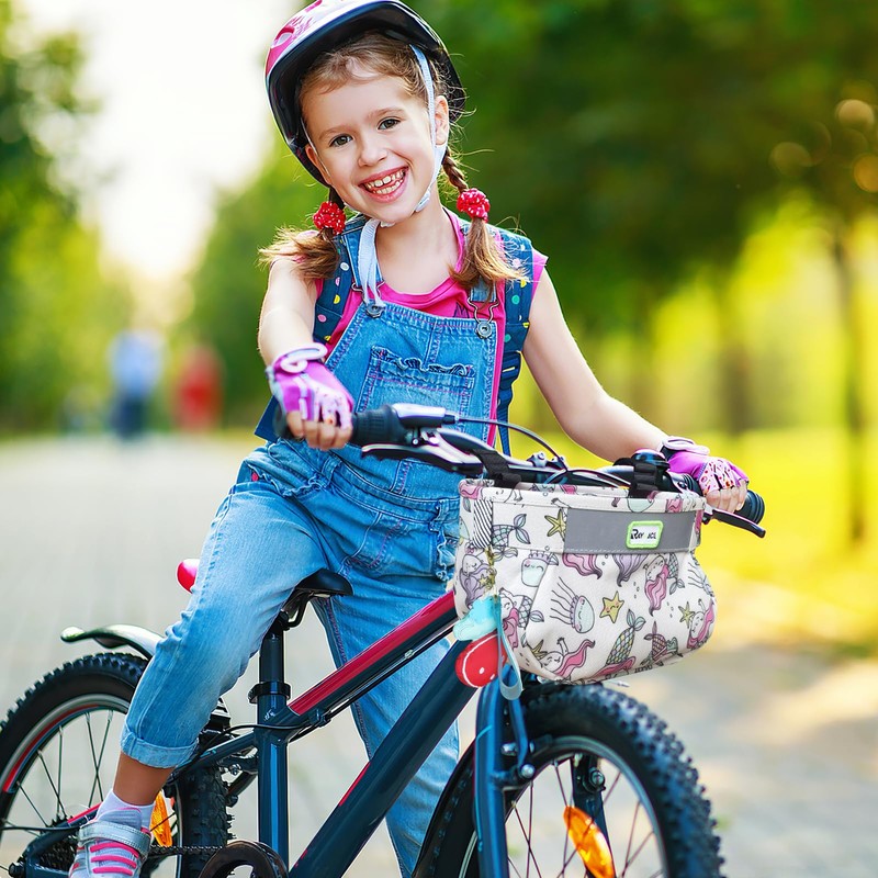 RAYMACE Cesta de bicicleta para niños, cesta de bicicleta para