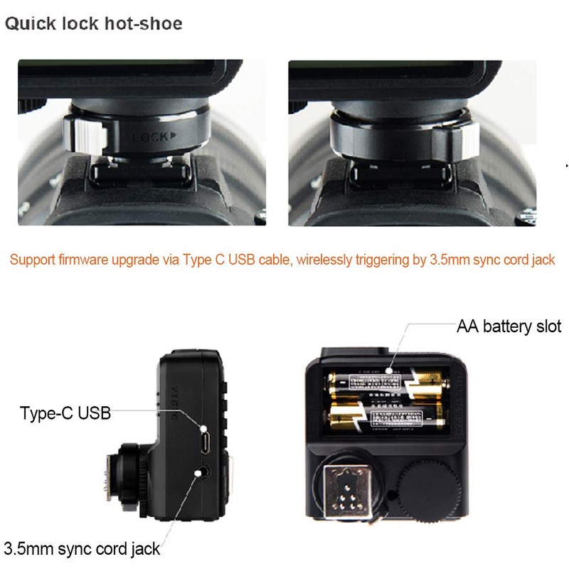 Godox X2T-C TTL Wireless Transmitter, 1/8000s HSS, Bluetooth Connection, 5