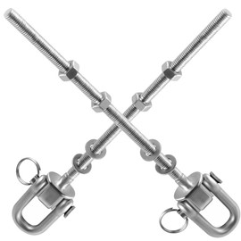 TIOMIOSEA Pack of 2 Heavy Duty Swing Hooks, Stainless Steel, M8 x 180 mm, Screw Mounting for Wooden and Metal Beams, Attachment for Hanging Chair, Hammock, Punch Bag, Swing, 500 kg Load Capacity