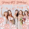 14 Pieces 40th Happy Birthday Decorations,Rose Gold 40th Birthday Party
