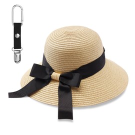 MILAKOO Womens Beach Sun Hat Mesh Cap Foldable Roll up Summer Sun Travel Hat for Summer Vacation, Beige