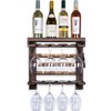 Rustic State Stemware & Wine Holder Wall Mounted Shelf -