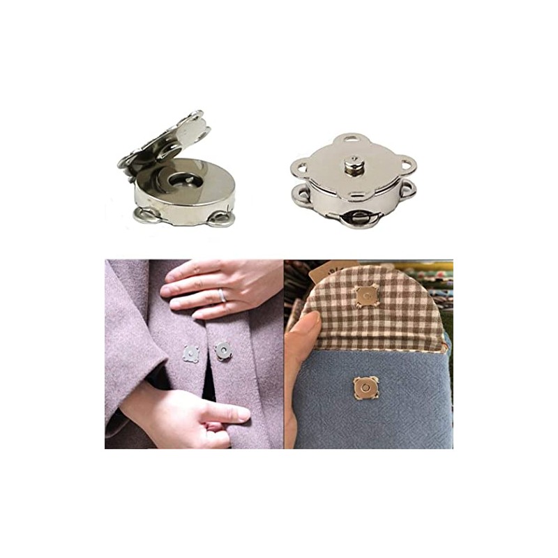 DERAYEE Magnetic Button Sew-on Fasteners, Easy to Sew on Crafting
