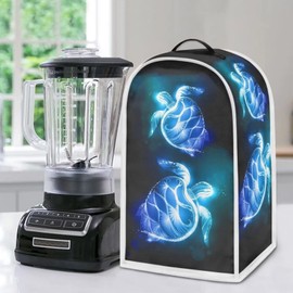 Poceacles Blue Turtle Pattern Kitchen Blender Dust Cover for Women, Food Processor Cover for Kitchen Appliance Durable Blender Cover with Top Handle
