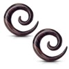 Pair of Organic Sono Wood Spiral Tapered Hanger Ear Plugs
