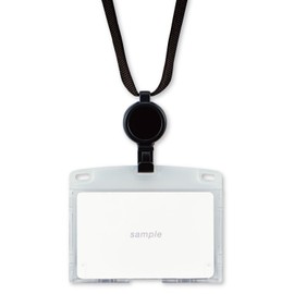 Open Industrial Hanging Name Tag Name Card Holder 1 ID Card Size Horizontal Reel Type Hard Case Black NL-7P-BK