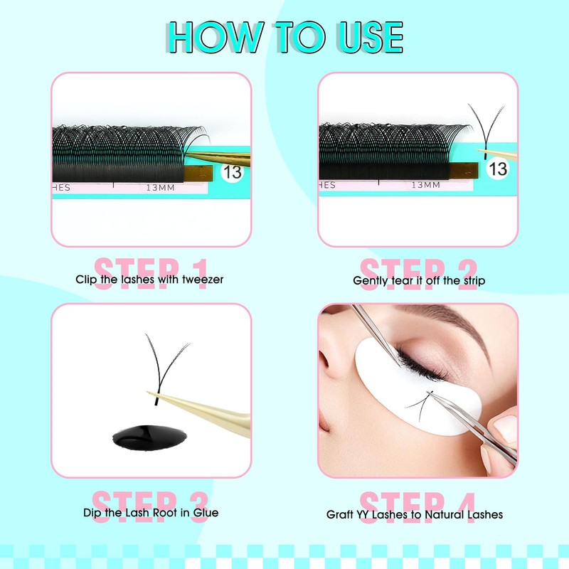 VAVALASH Y Lash Extensions M Curl 0.07mm 8-15mm Mix Tray