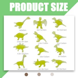 MLRUQRX Pack of 12 Dinosaur Toy Dinosaur Party Bag Lights Dinosaur Toy Mini Dinosaur Figures Realistic Small Dinosaur Figure for Children Boys Girls