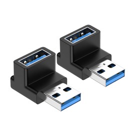 USB 3.0 Adapter 10Gbps High Speed Data Transmission, Right Angle Conversion Adapter, Small, Lightweight, Easy to Use, Set of 2 (A Male Female)