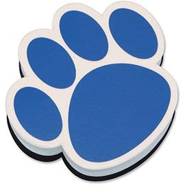 Ashley, ASH10002, Paw Shaped Magnetic Whiteboard Eraser, 1 Each, Blue,White