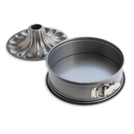 Nordic Ware 50442 Bundt Fancy Springform Pan with 2 Bottoms, 9 Inch,Charcoal
