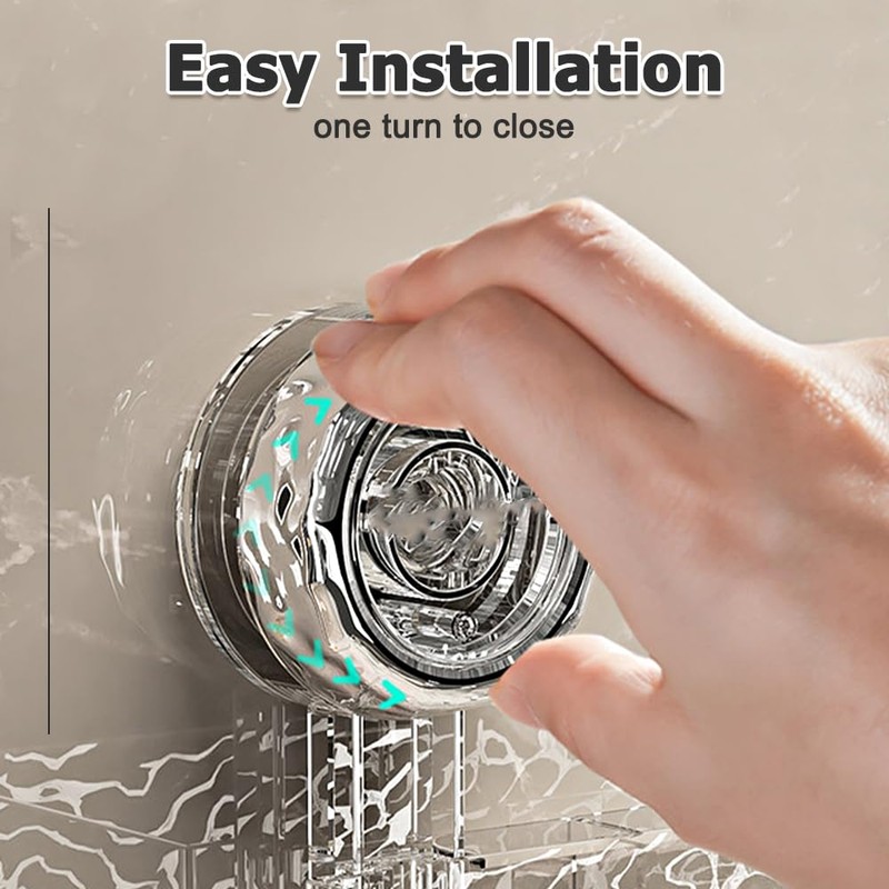 MiOYOOW Clear Shower Caddy, Heavy Duty Suction Cup Shower Shelf