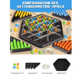 GutSache Triggle Game, Triggle Geometric Chess Game, Elastic Band Triangle Board Game, Triggle Game Chess, Desktop Board Game, Holiday or Birthday Gift Game for Adults and Children