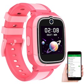 TrackerID 4G GPS Kids Smart Watch Video Call Gorilla Glass Heart Rate Pink